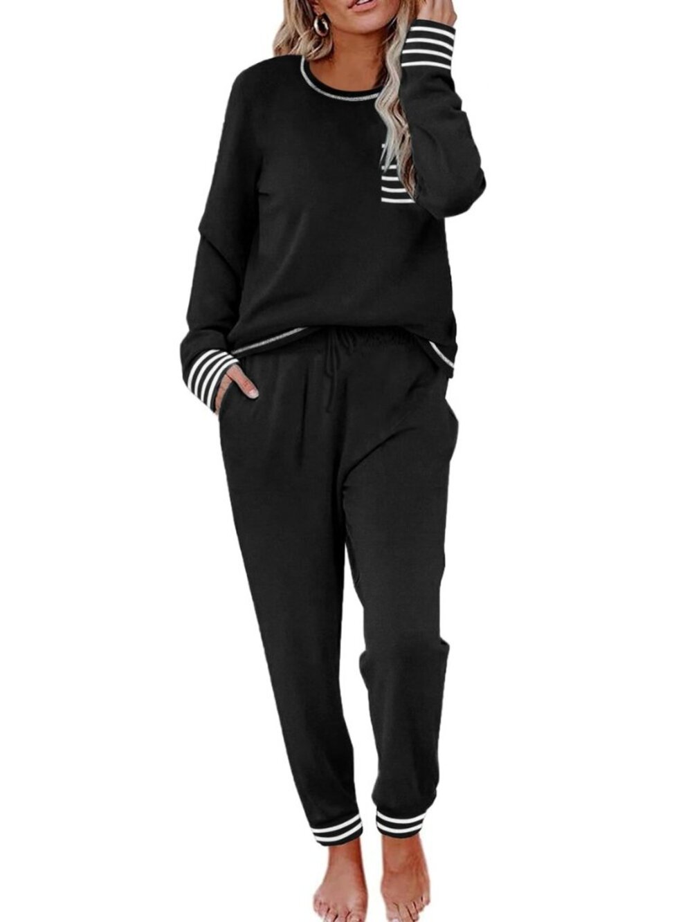 Pajamas Women's Long Sleeve Pj Set Soft 2 Piece Lounge Sets